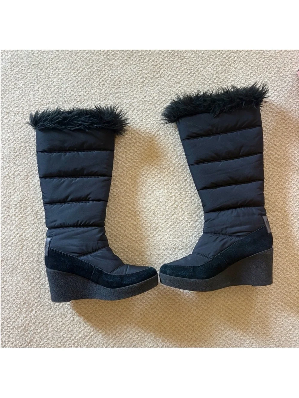 Juicy Couture Black Fur Trim Boots Size 8